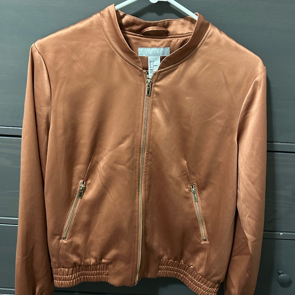 H&M Bomber Jacket in Rosy Tan Color